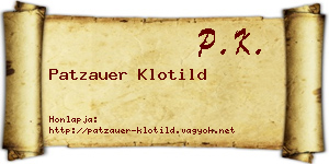 Patzauer Klotild névjegykártya